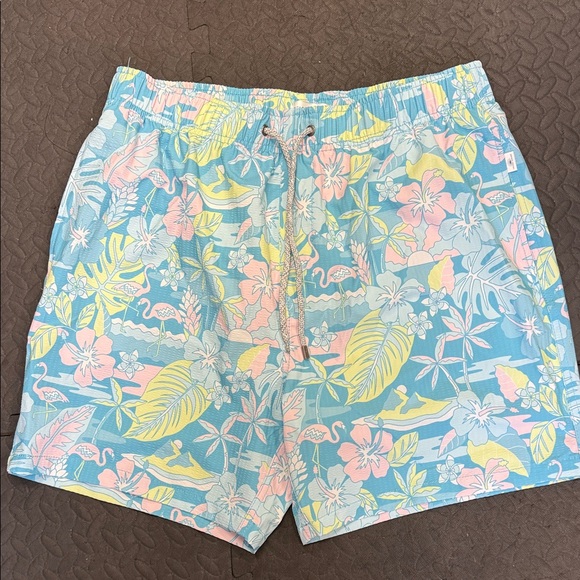 Vintage summer Tropical Print Men's Swim Shorts - Picture 1 of 2
